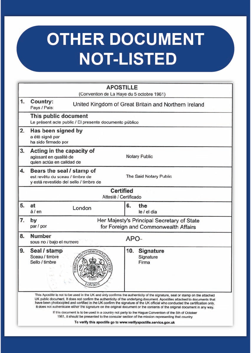 Other documents not-listed