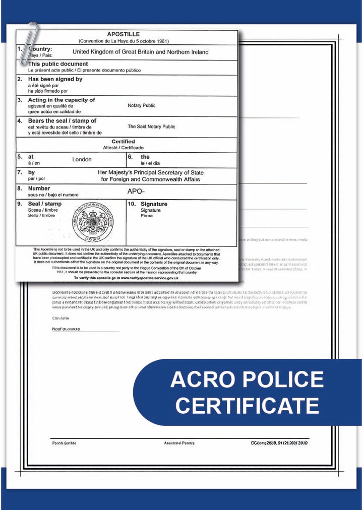 ACRO Police Certificate Apostille | Fast UK Legalisation Service