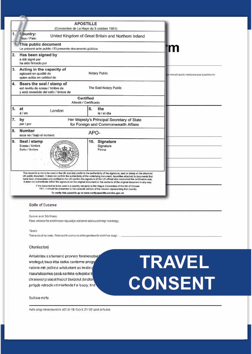 Child travel consent form
