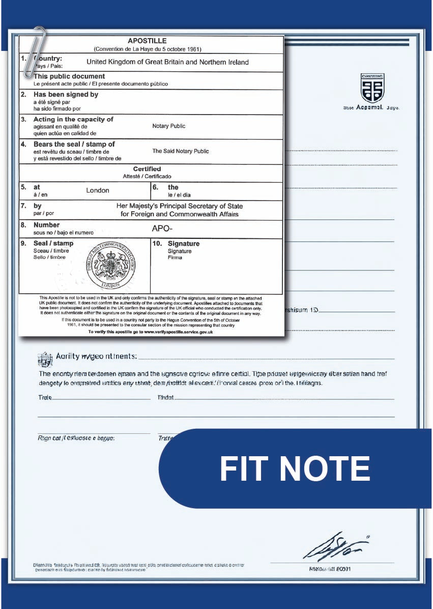 Fit Note Form Pdf Fit Note Apostille | Medical Certificate Legalisation UK