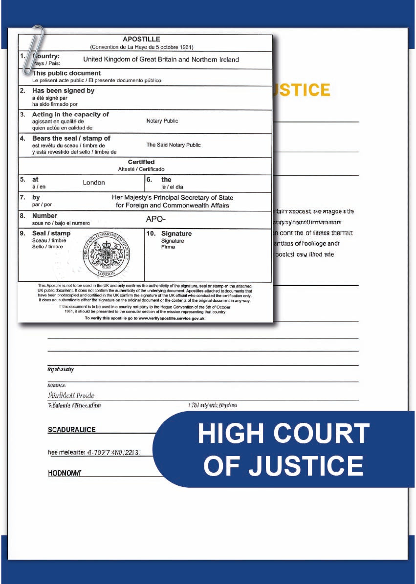 High Court Document Apostille | Fast UK Legalisation