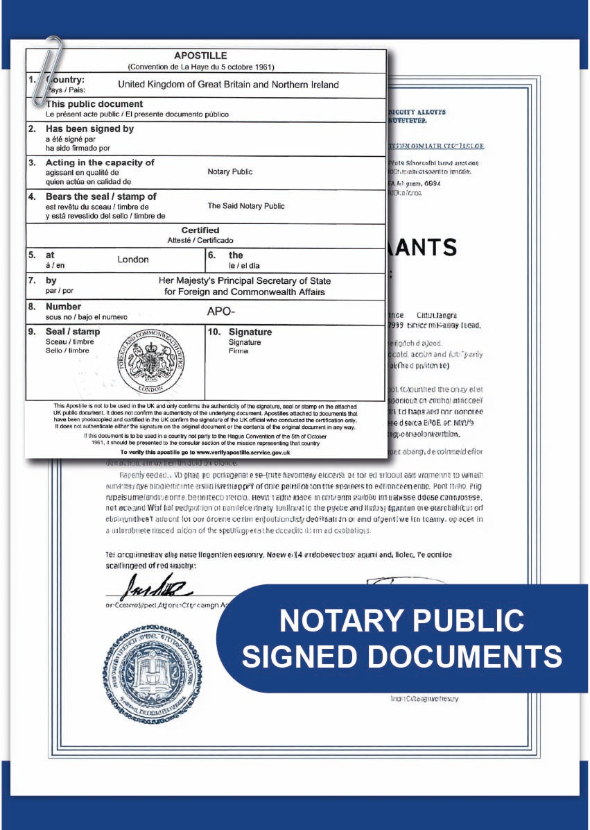 Notary Public Signed Documents