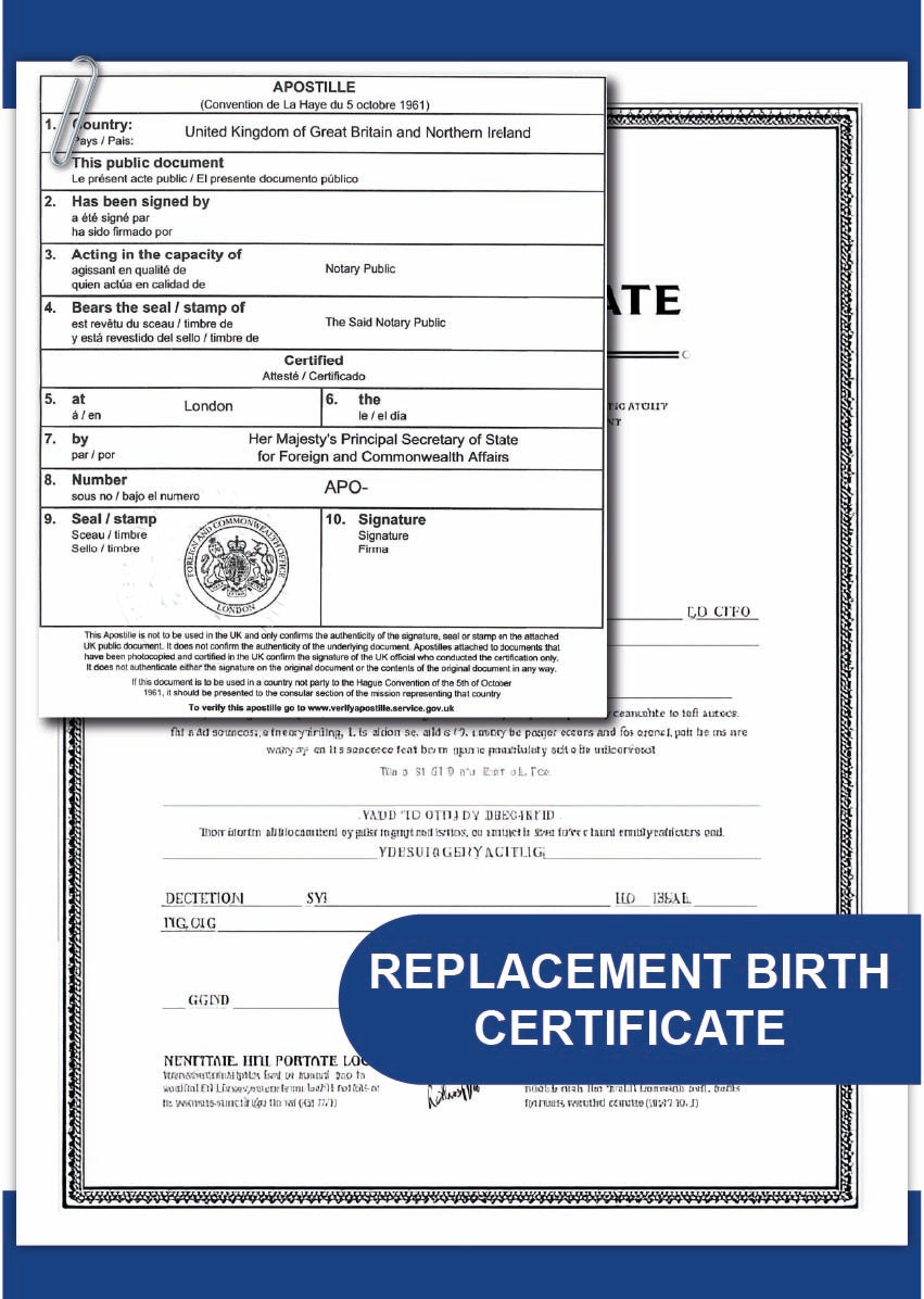 Replacement Birth Certificate (UK)