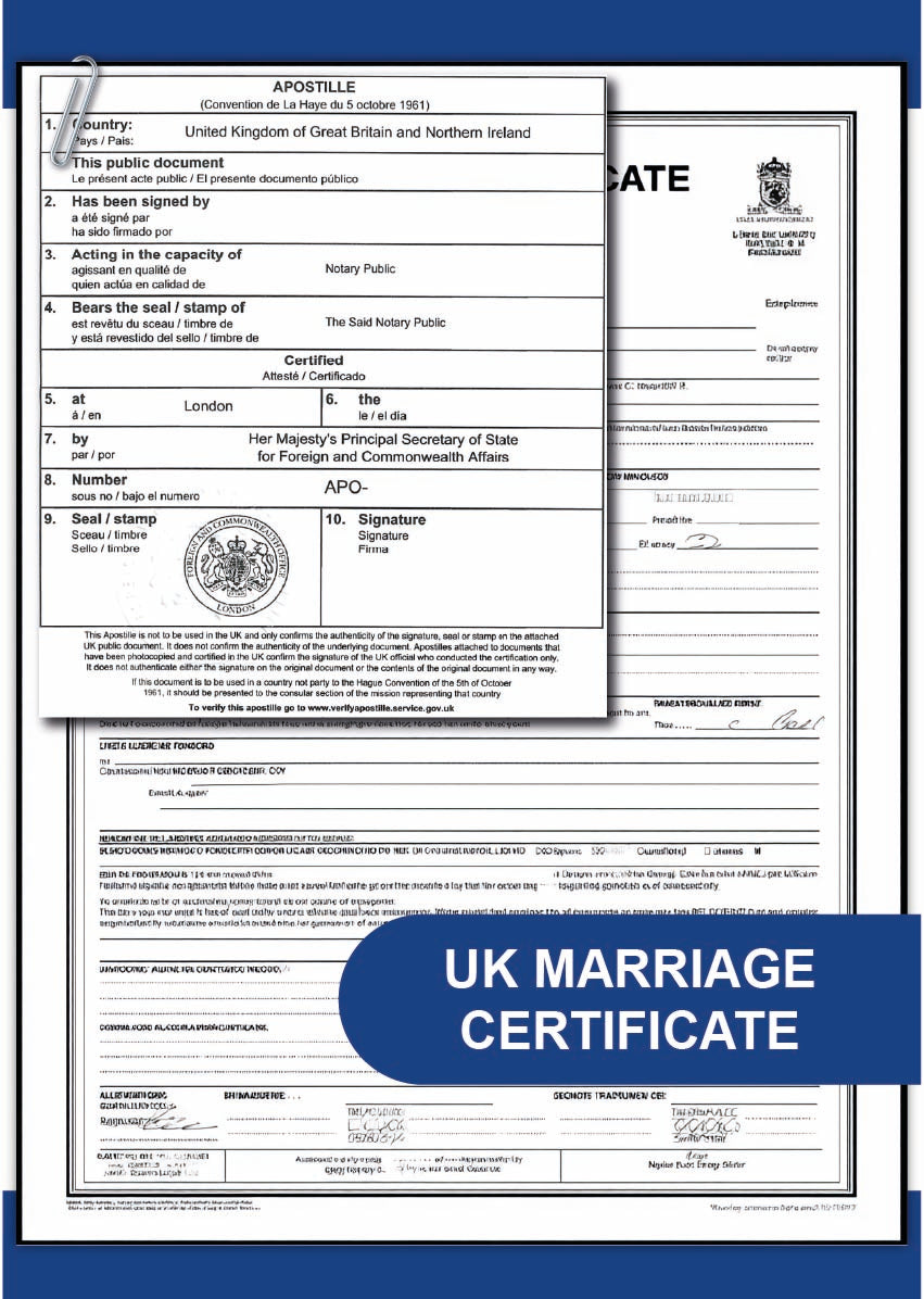 UK Marriage Certificate